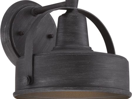 10 H Portland-DS 1-Light Wall Lantern Weathered Pewter Cheap