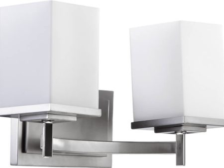 15 W Delta 2-Light Bathroom Vanity Satin Nickel Cheap