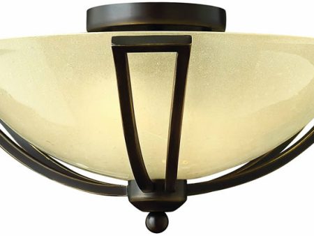 17 W Bolla 2-Light Semi-Flush Mount Fixture Olde Bronze For Sale