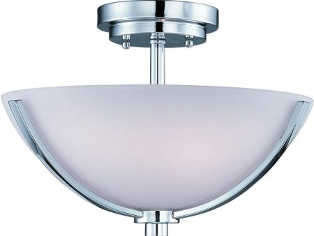 14 W Rocco 3-Light Semi Flush Mount Polished Chrome Supply