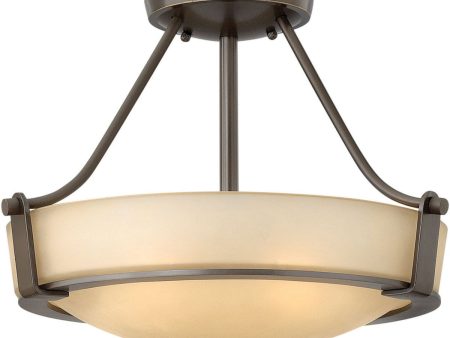 16 W Hathaway 2-Light LED Semi-Flush Foyer Light Olde Bronze Cheap