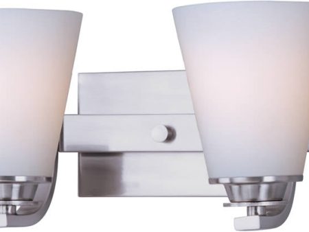 13 W Conical 2-Light Bath Vanity Satin Nickel Online Sale