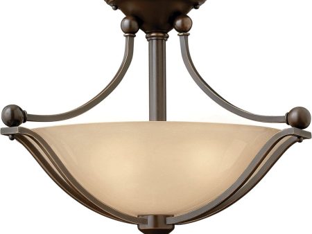 19 W Bolla 2-Light LED Semi-Flush Foyer Light Olde Bronze For Cheap