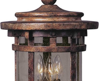 9 W Santa Barbara Die-Cast Aluminum 3-Light Outdoor Hanging Lantern Sienna Discount