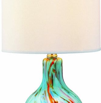 15 H Pepita Table Lamp Aqua Glass Body Discount