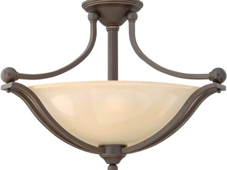 23 W Bolla 3-Light Chandelier Old Bronze For Cheap