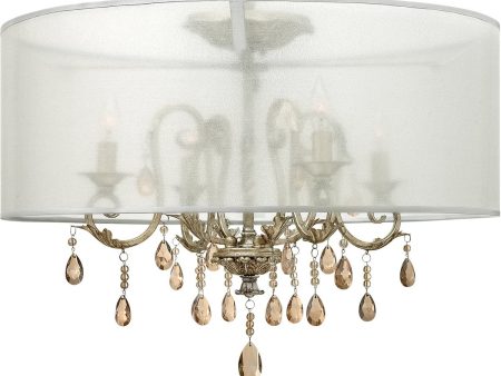 24 W Carlton 4-Light Semi Flush Foyer Silver Leaf Sale