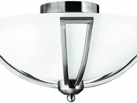 17 W Bolla 2-Light Semi-Flush Mount Fixture Brushed Nickel Online now