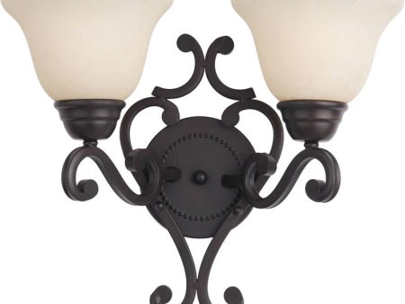 16 W Manor 2-Light Wall Sconce Oil Rubbed Bronze Online now