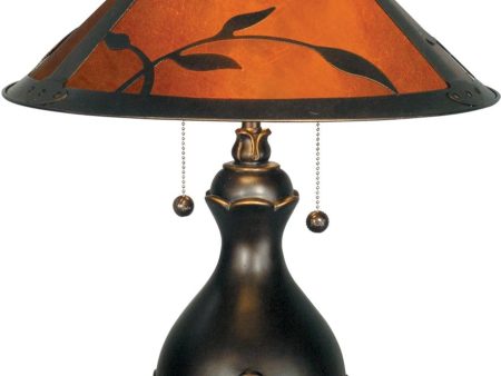 22 H 2-Light Mica Table Lamp Antique Golden Sand Online Hot Sale