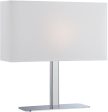 15 H Levon 1-Light Table Lamp Chrome White For Cheap