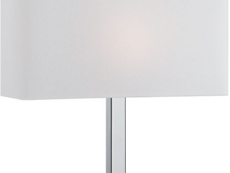 15 H Levon 1-Light Table Lamp Chrome White For Cheap