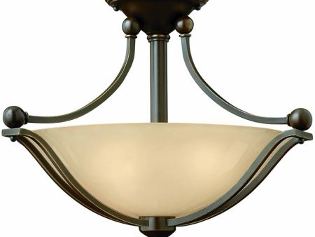 19 W Bolla 2-Light Semi-Flush Mount Fixture Olde Bronze For Cheap