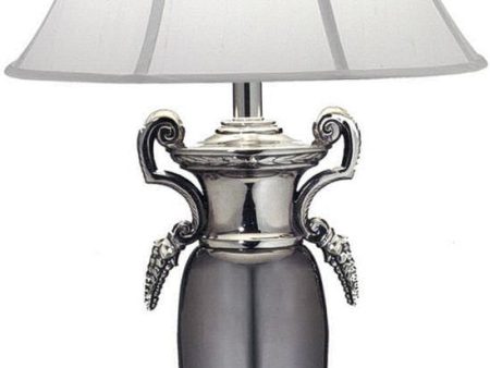 36 H 3-Way Table Lamp Pol Nickel with Black Antique and Blk Nickel Discount