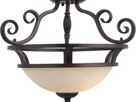 20 W Manor 2-Light Semi-Flush Mount Oil Rubbed Bronze Sale