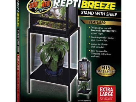 Zoo Med ReptiBreeze Stand with Shelf Black, 1 Each Large by Zoo Med Cheap