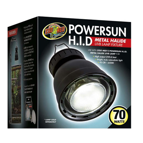 Zoo Med PowerSun H.I.D. Metal Halide UVB Lamp Fixture Black, 1 Each 7.5 in by Zoo Med Supply