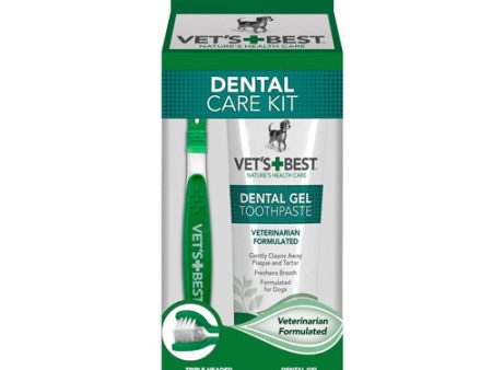 Vet s Best Dental Care Kit with Toothbrush and Gel for Dogs 1 Each Toothpaste: 3.5 Oz by Vet s Best For Cheap