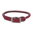 Oak Tanned Leather Round Dog Collar - Red 20  Neck by Circle T Leather For Cheap