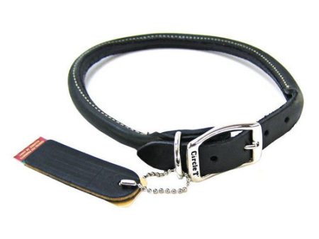 Pet Leather Round Collar - Black 20  Neck by Circle T Leather For Cheap