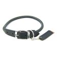 Pet Leather Round Collar - Black 22  Neck by Circle T Leather Cheap