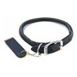 Pet Leather Round Collar - Black 16  Neck by Circle T Leather Supply