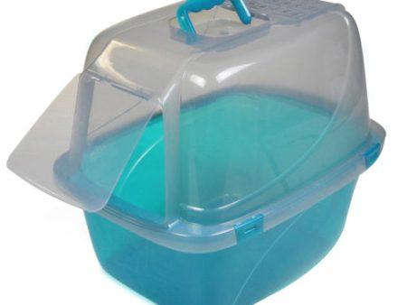 Van Ness Plastics Translucent Enclosed Cat Litter Box Blue, 1 Each Large by San Francisco Bay Brand Online