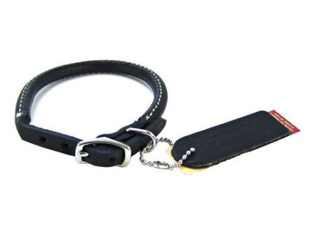 Pet Leather Round Collar - Black 12  Neck by Circle T Leather Online Hot Sale