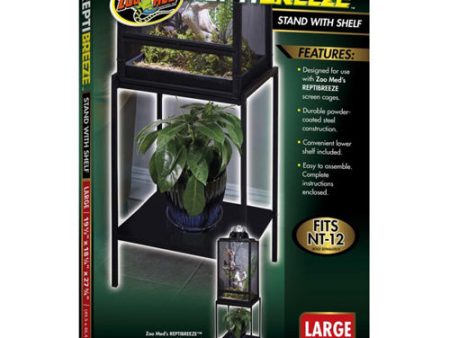 Zoo Med ReptiBreeze Stand with Shelf Black, 1 Each Medium by Zoo Med Hot on Sale